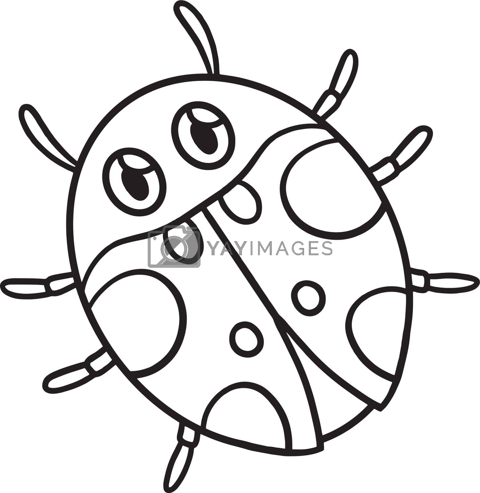 Royalty free image of Spring Ladybug Isolated Coloring Page for Kids by abbydesign