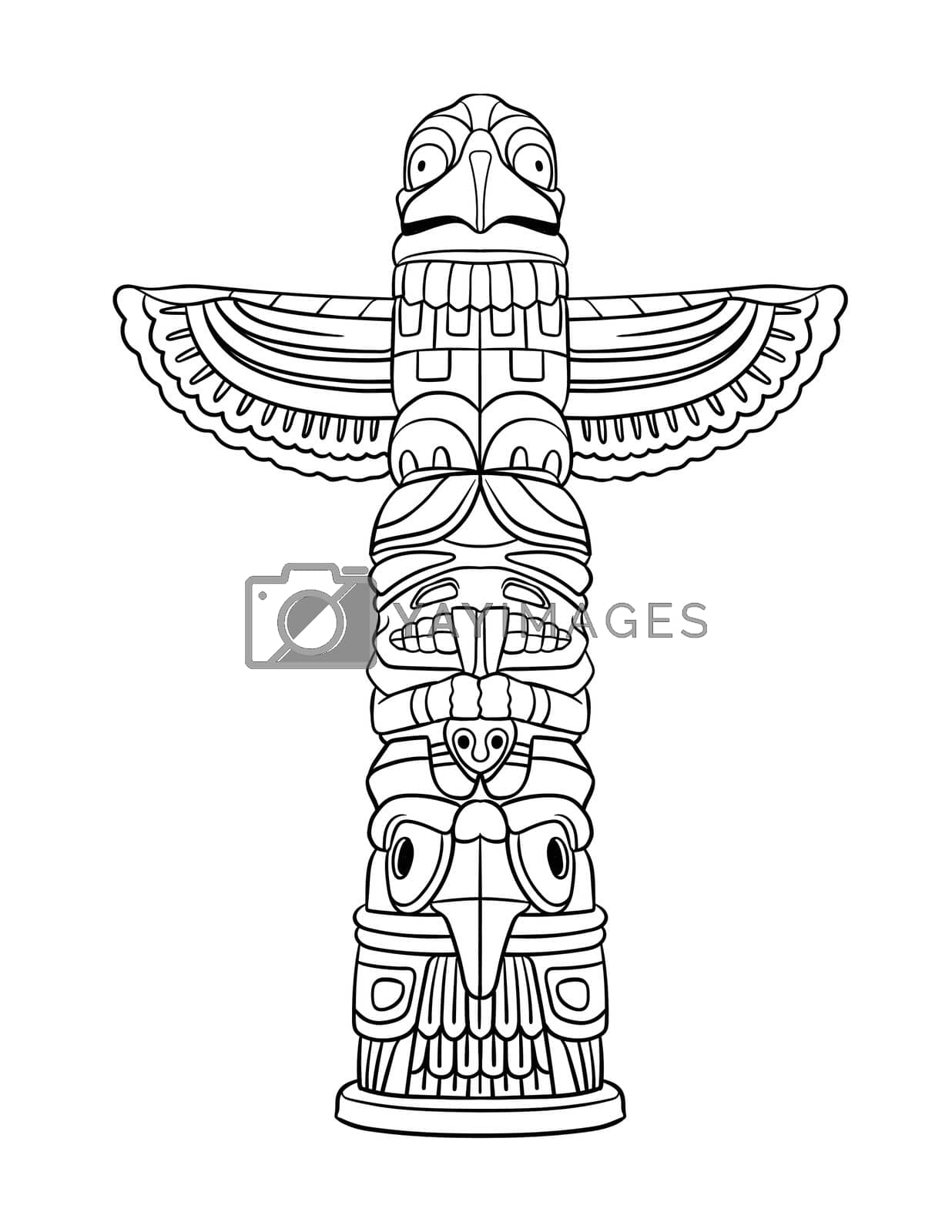 Royalty free image of Native American Indian Totem Isolated Coloring by abbydesign