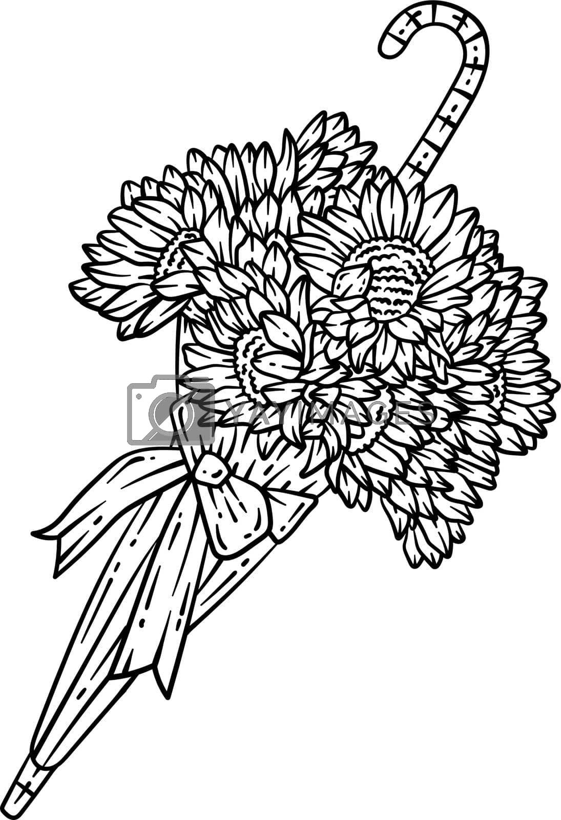 Royalty free image of Umbrella Flowers Spring Coloring Page for Adults by abbydesign