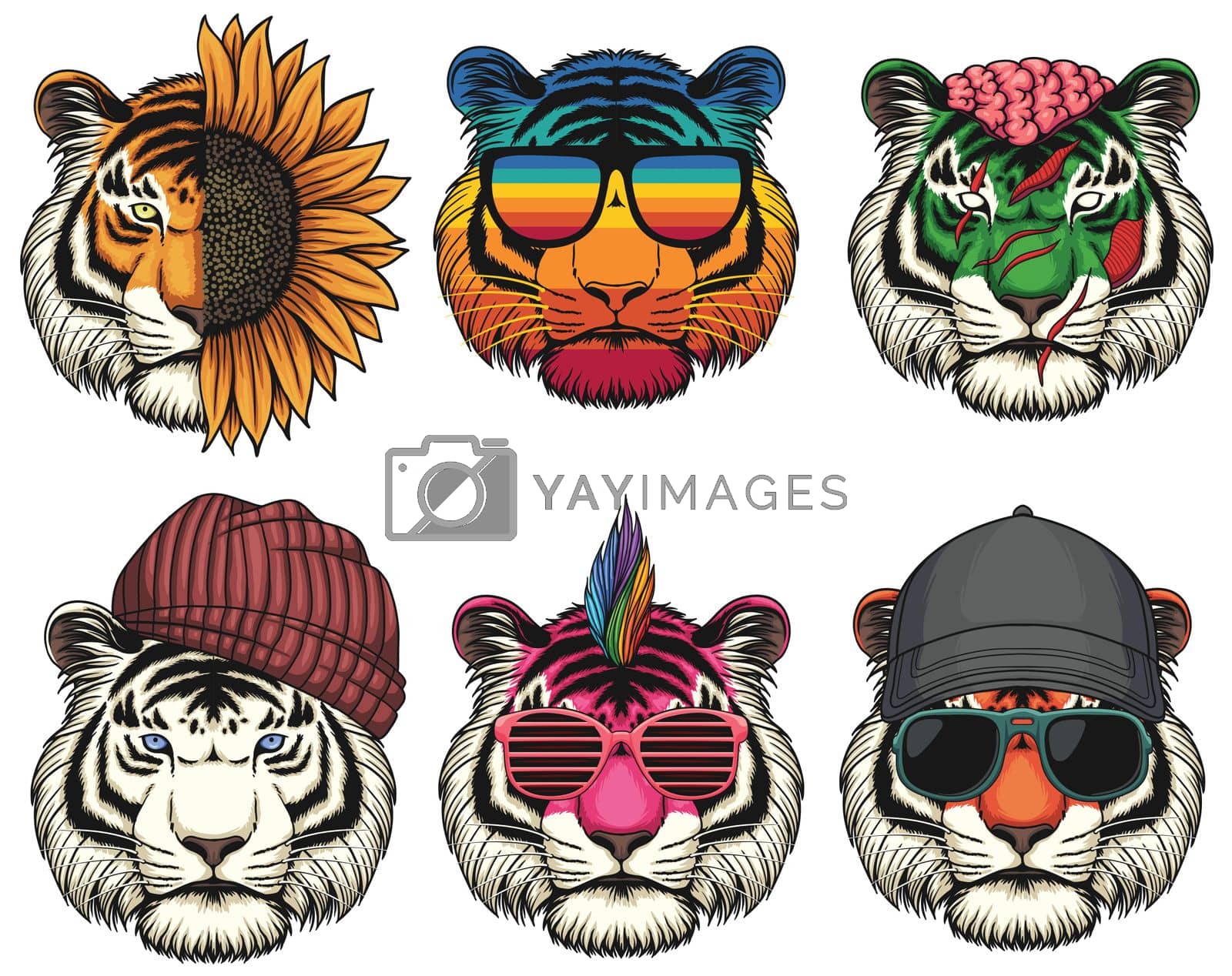 Royalty free image of Tiger fashion set collection by andypp