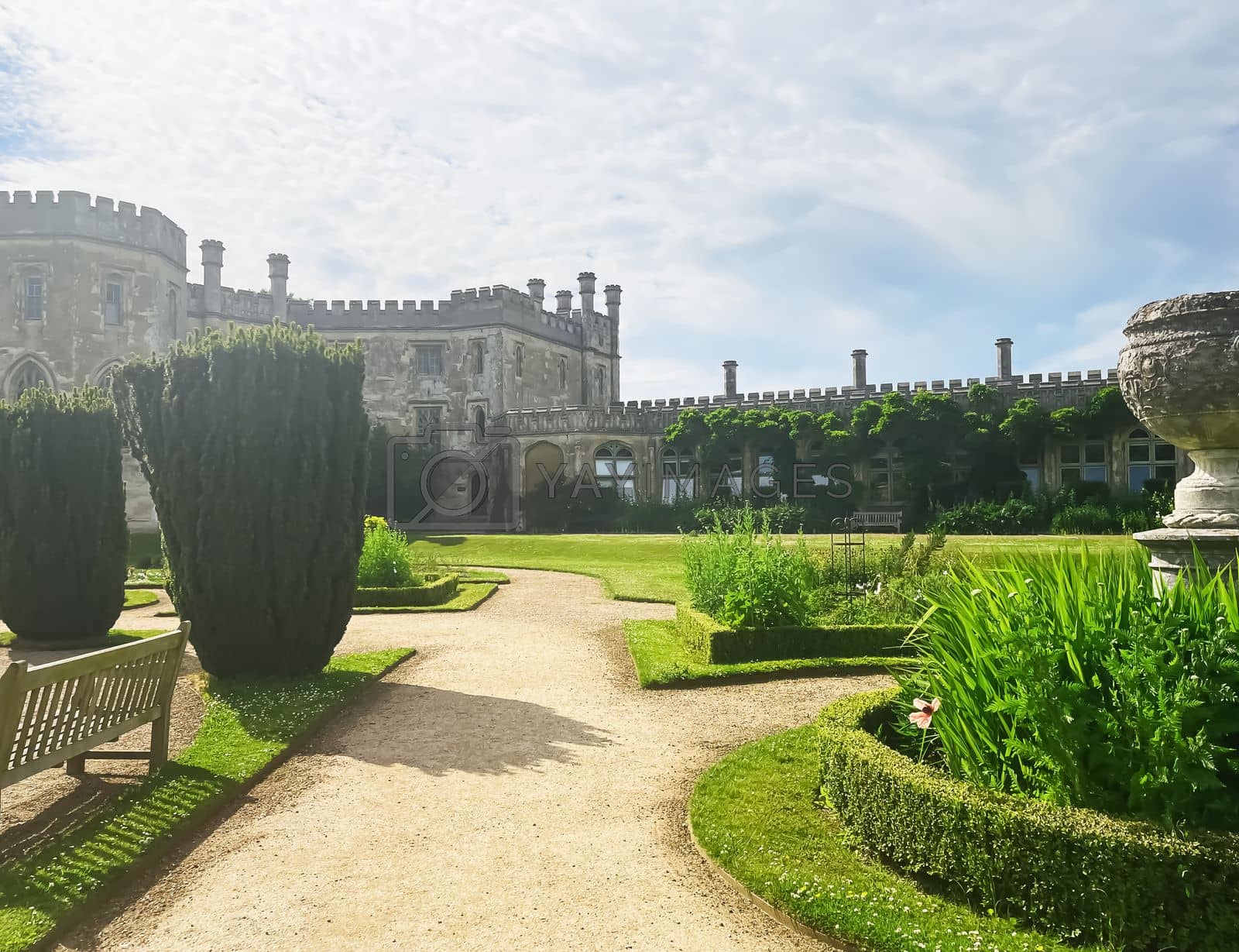 Royalty free image of Ashridge House and gardens in summer, illustrative editorial by Anneleven