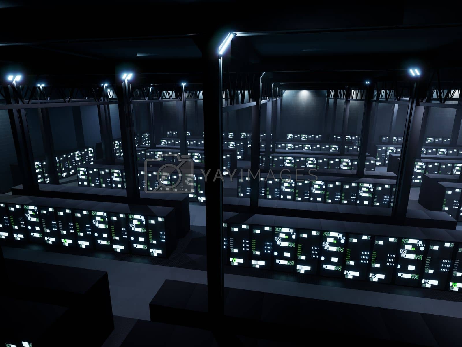 Royalty free image of Professional technology database server room by DCStudio