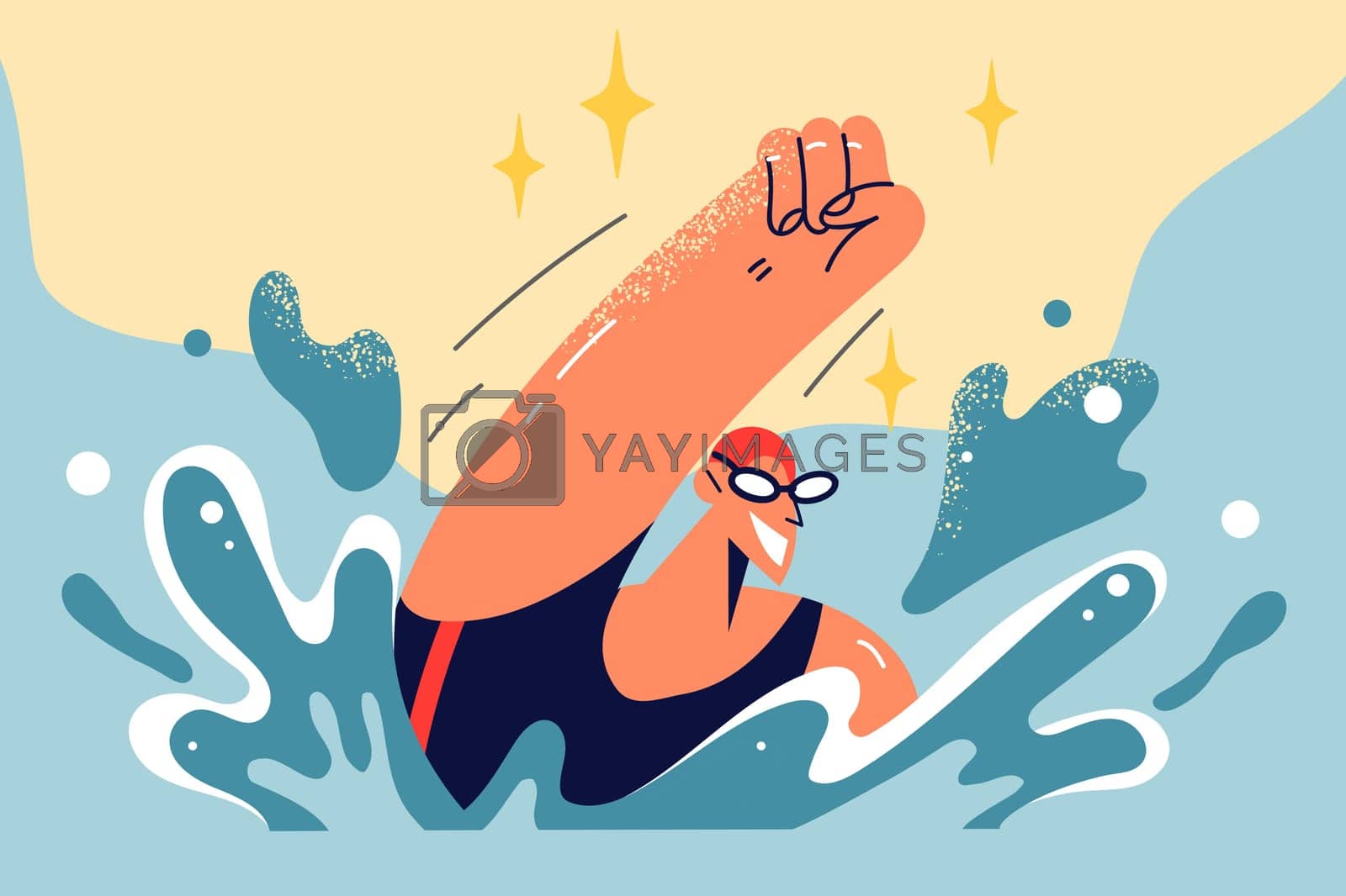 Royalty free image of Happy swimmer excited with results in contest by Vasilyeu