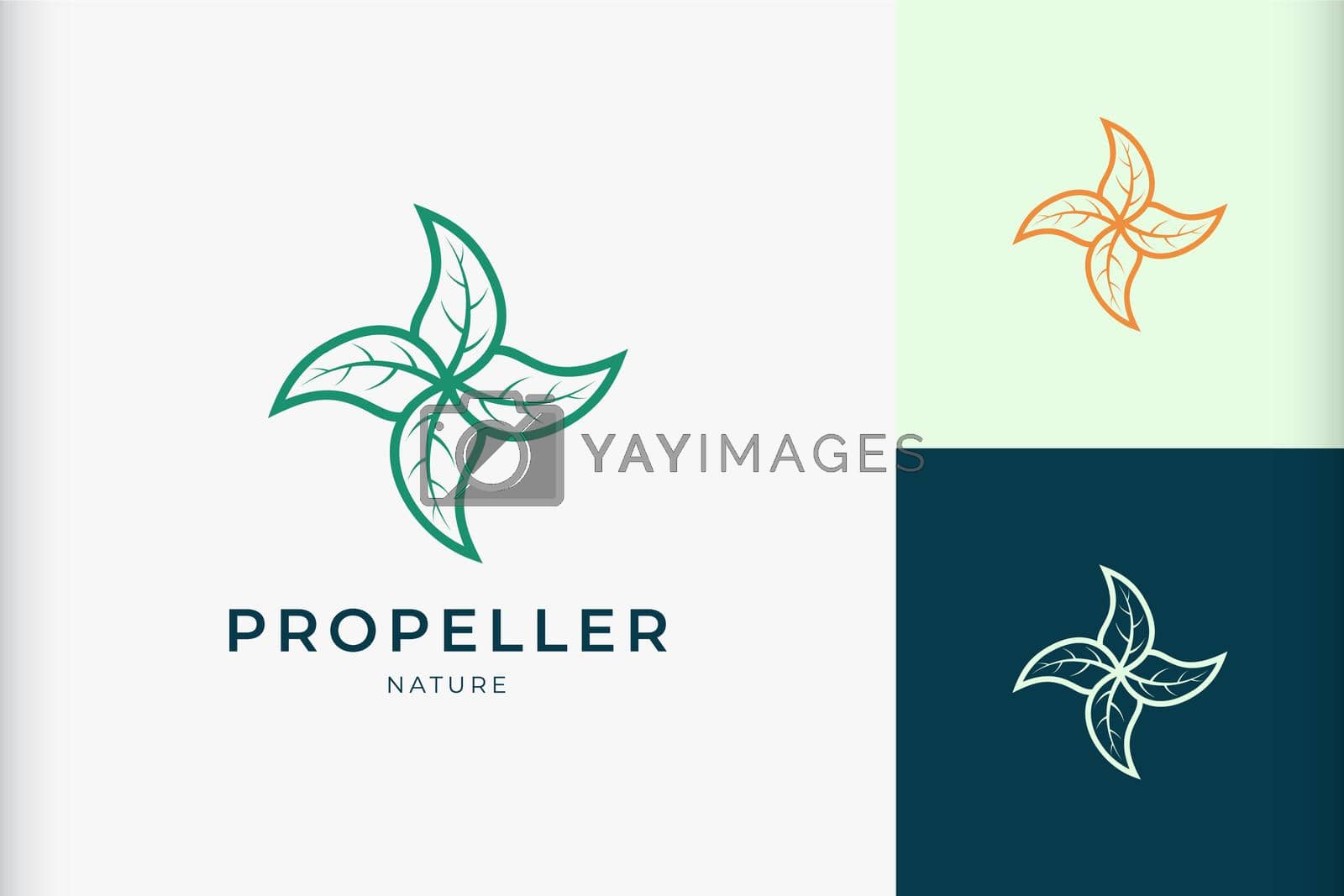 Royalty free image of Leaf propeller logo for health or medicine brand by murnifine