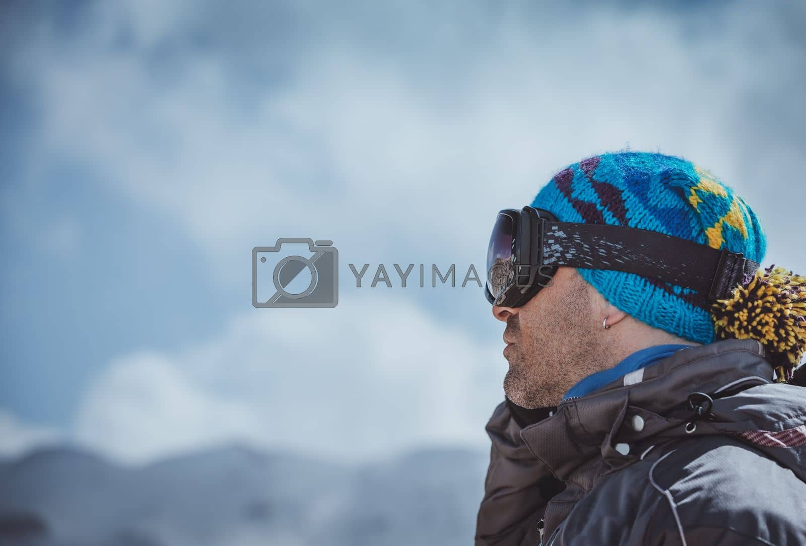 Royalty free image of Active Man Enjoying Winter Landscape by Anna_Omelchenko