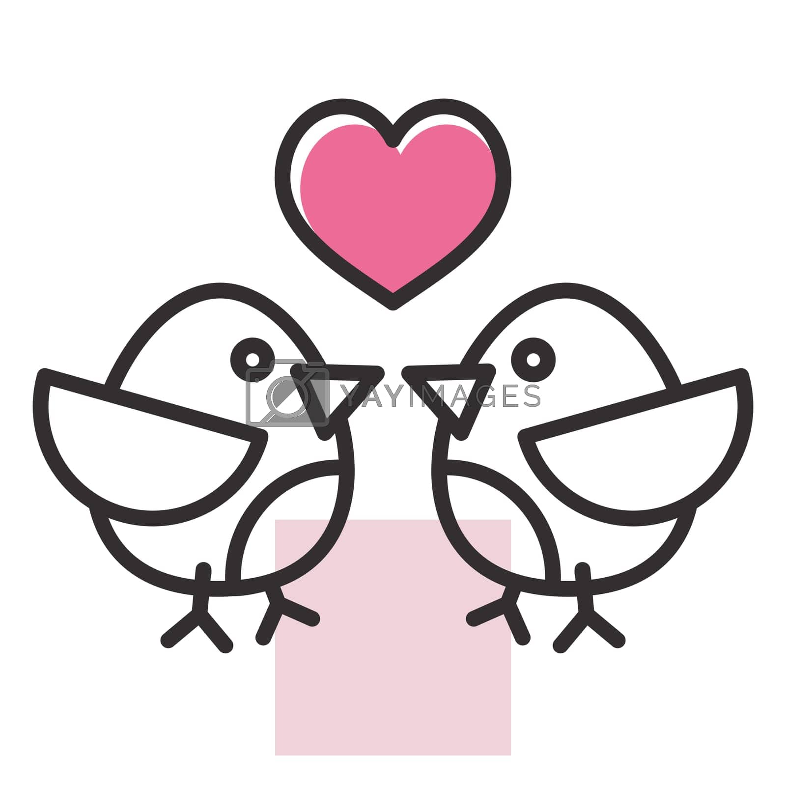 Royalty free image of Love birds vector icon. Couple in love symbol by nosik
