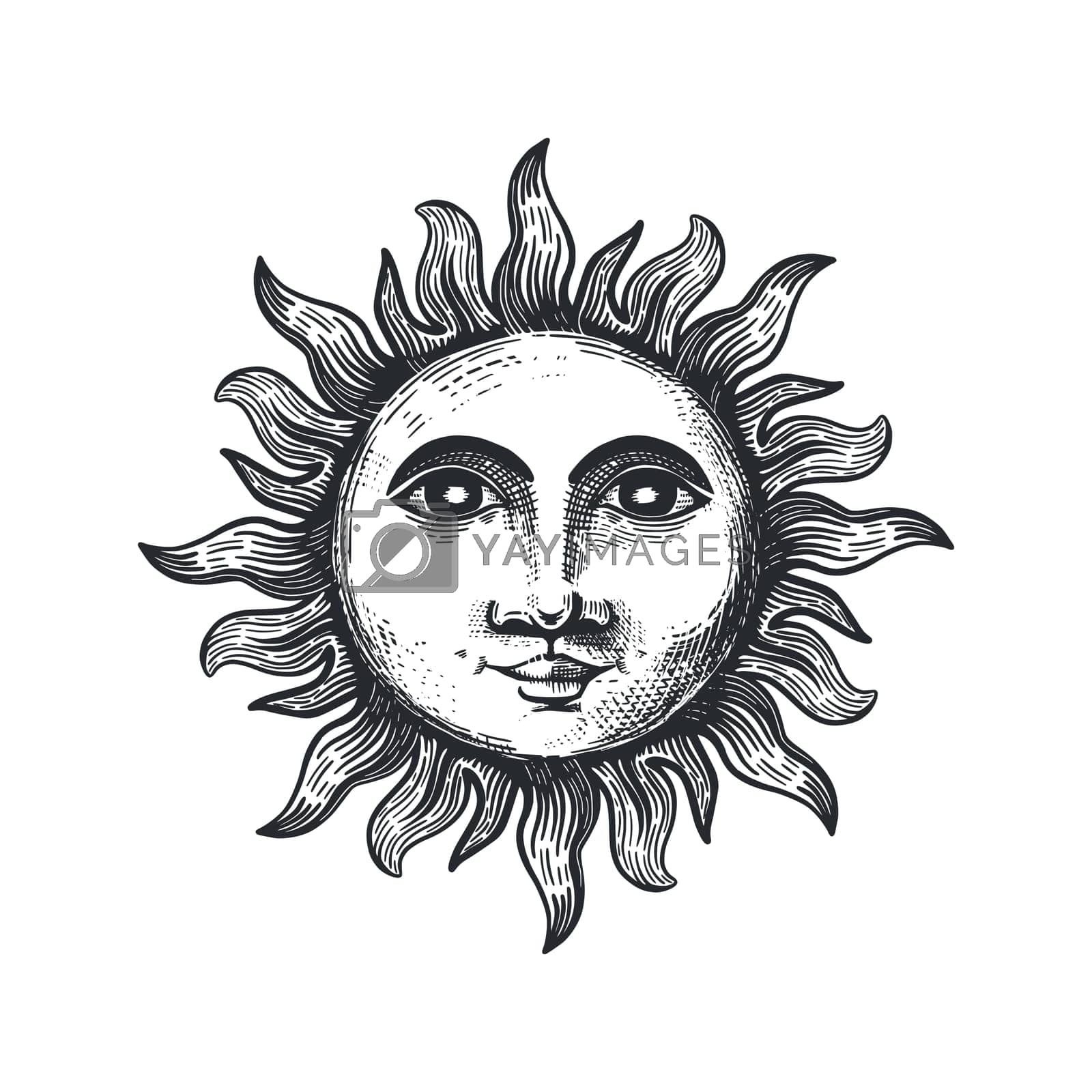 Royalty free image of Sun hand drawing in vintage style by alyalya