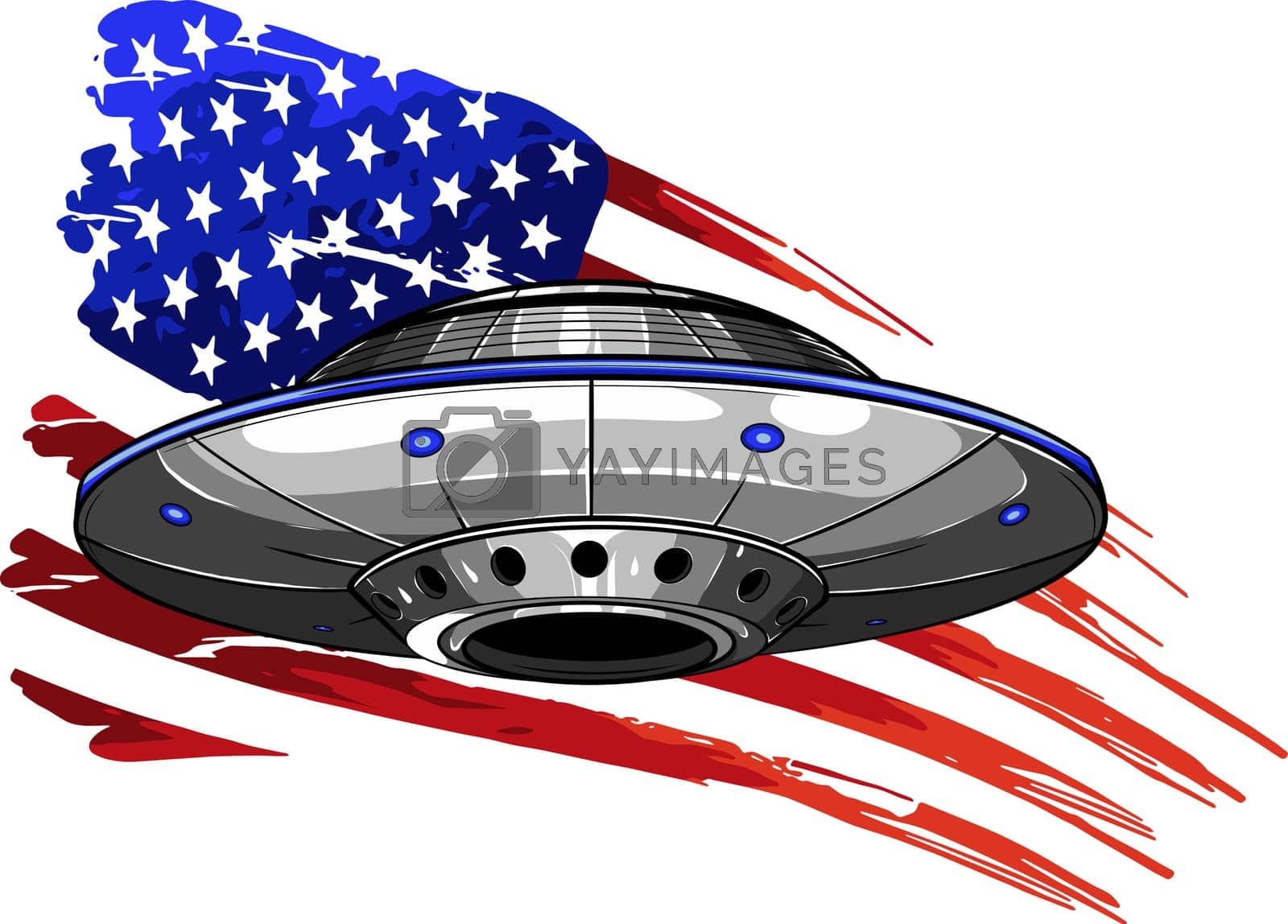 Royalty free image of ufo with usa flag in backgrond vector by dean