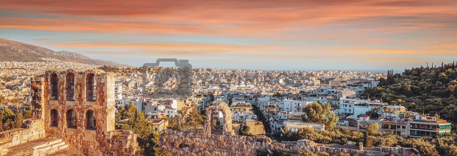 Royalty free image of Beautiful panoramic cityscape of Athens, Greece by Anna_Omelchenko