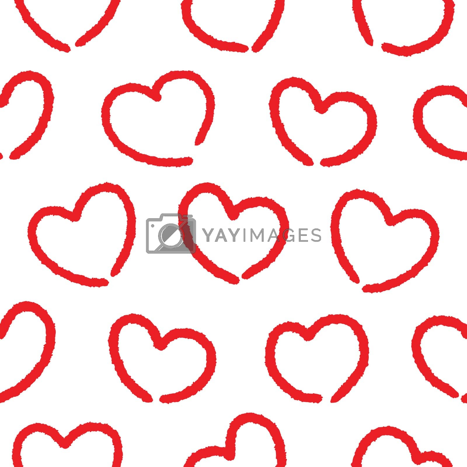 Royalty free image of Textured hearts seamless pattern design by elinnet