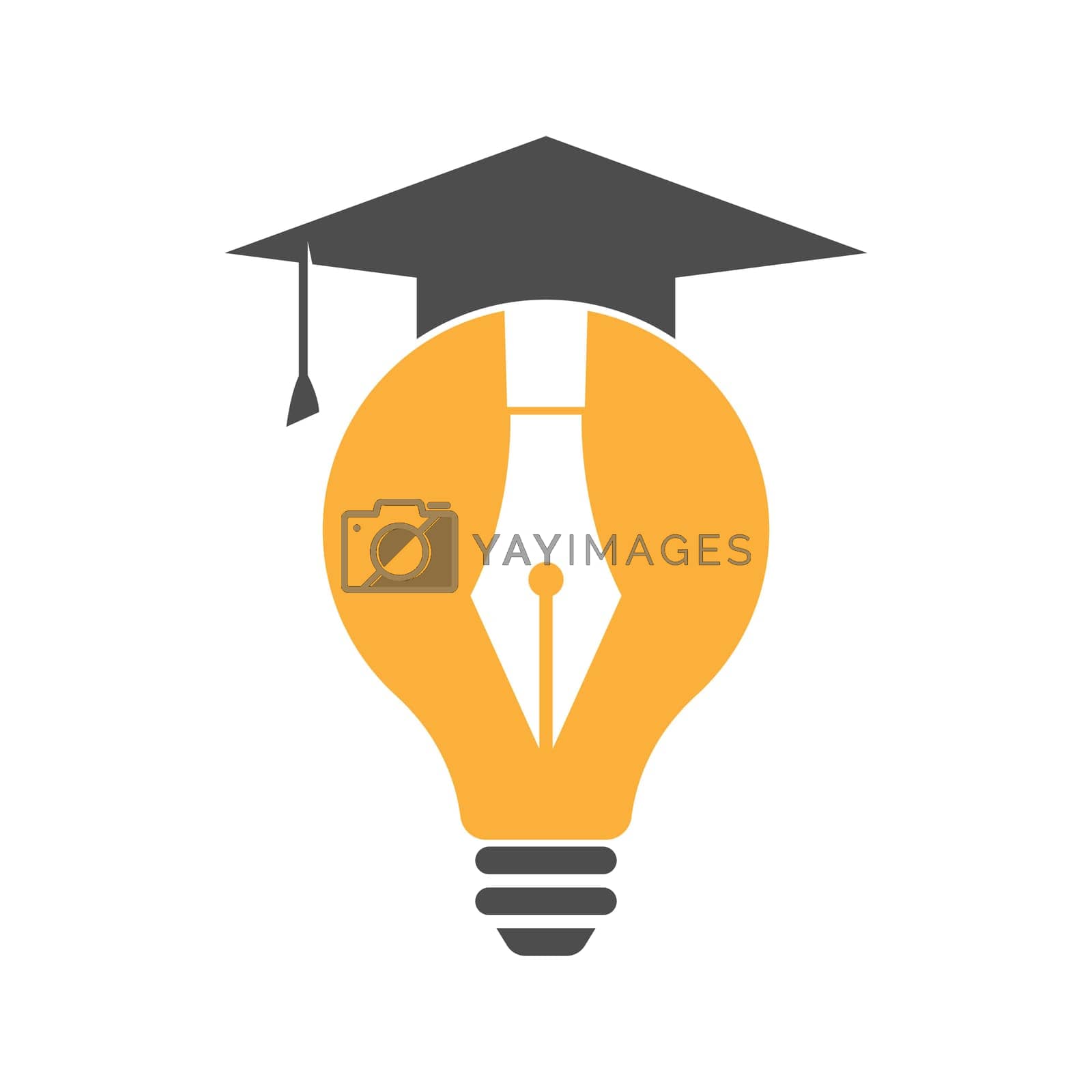 Lamp education icon logo design illustration