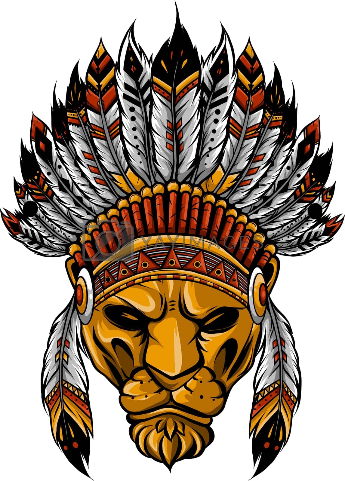 Royalty free image of Lion Indian. American Indian. Lion's Face. by dean