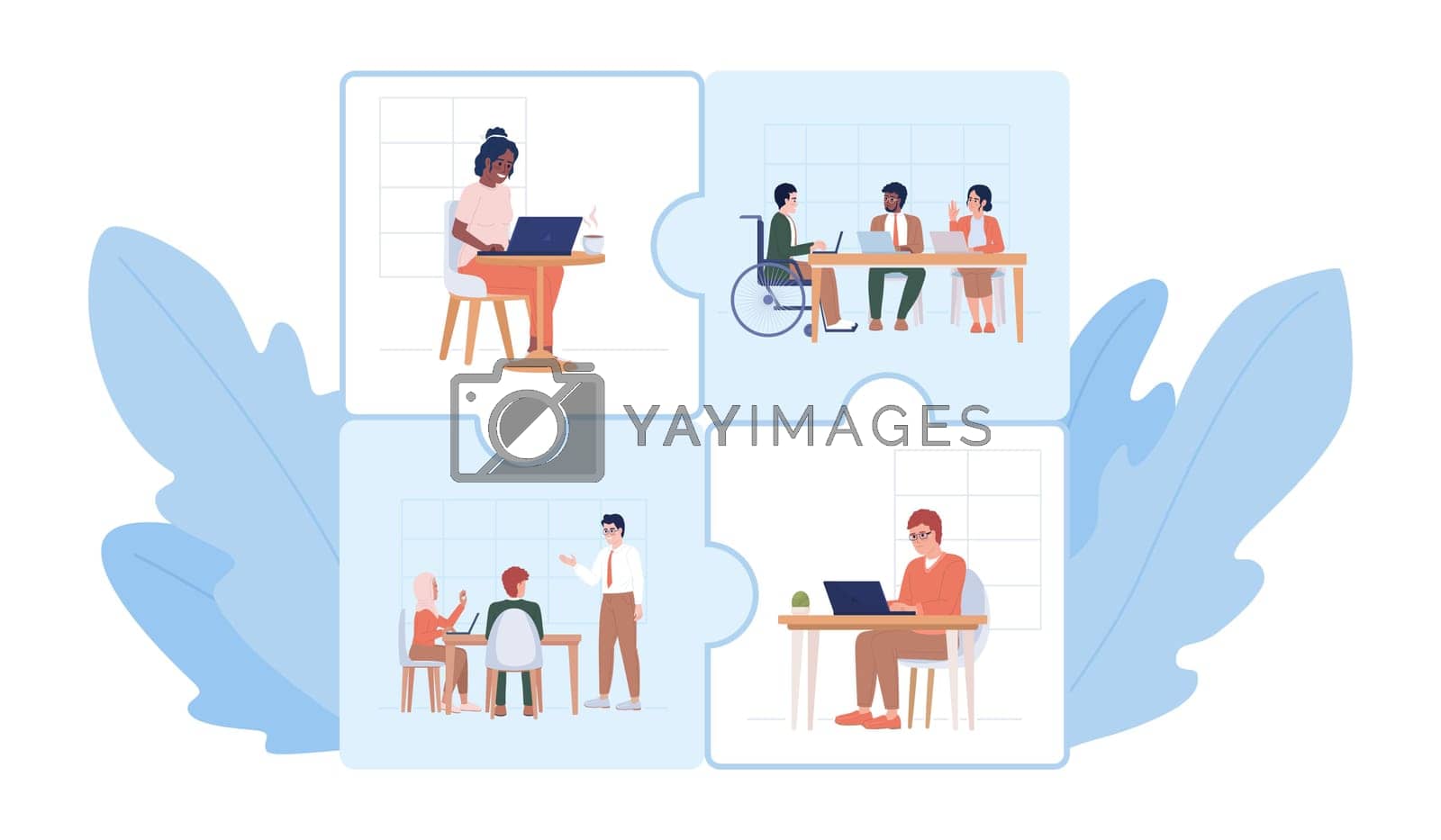 Royalty free image of Flexibility in teamwork flat concept vector spot illustration by ntl