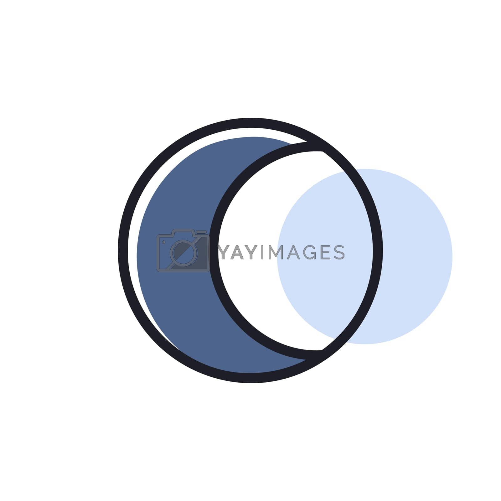Young Moon vector icon. Meteorology sign. Graph symbol for travel, tourism and weather web site and apps design, logo, app, UI