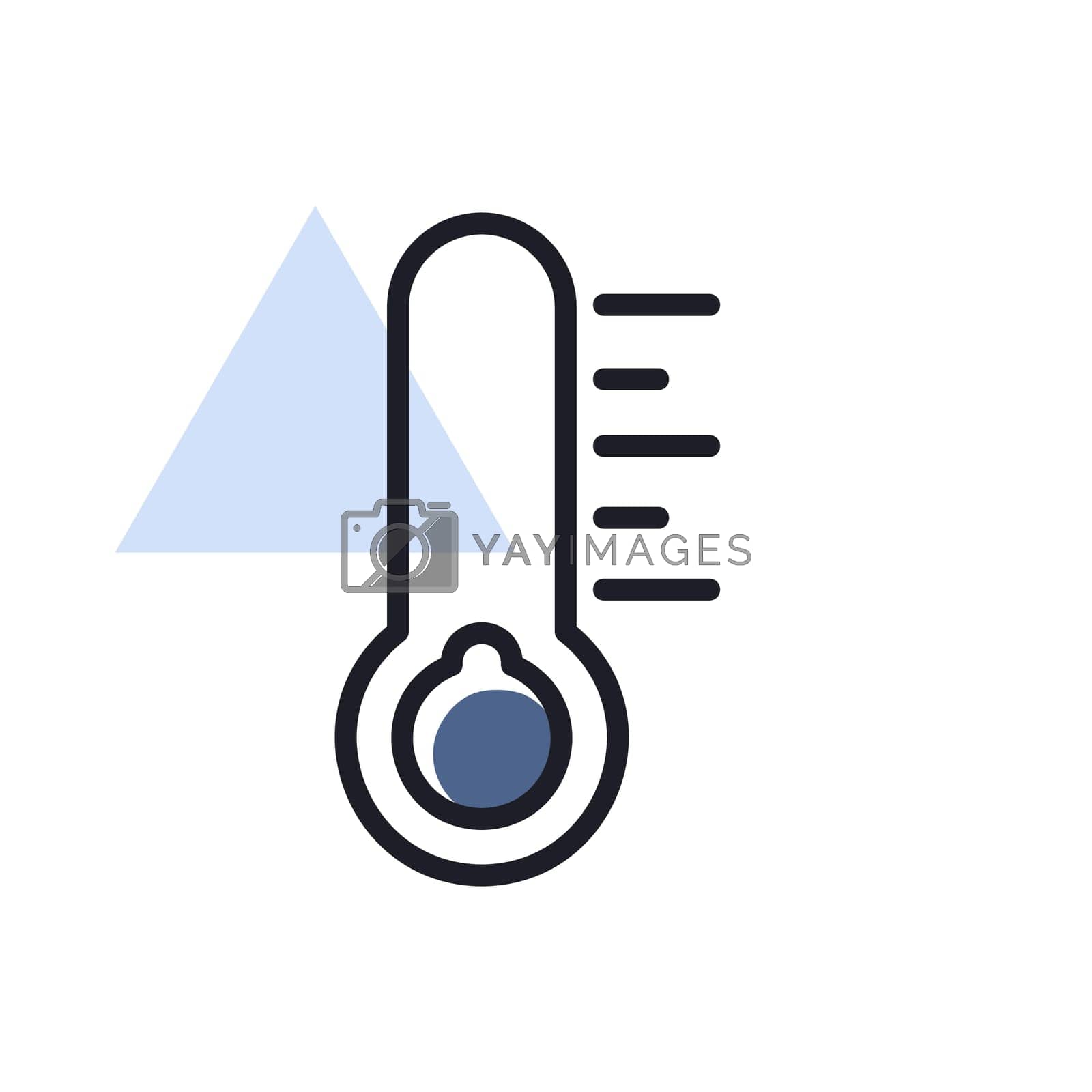 Thermometer cold vector icon. Meteorology sign. Graph symbol for travel, tourism and weather web site and apps design, logo, app, UI