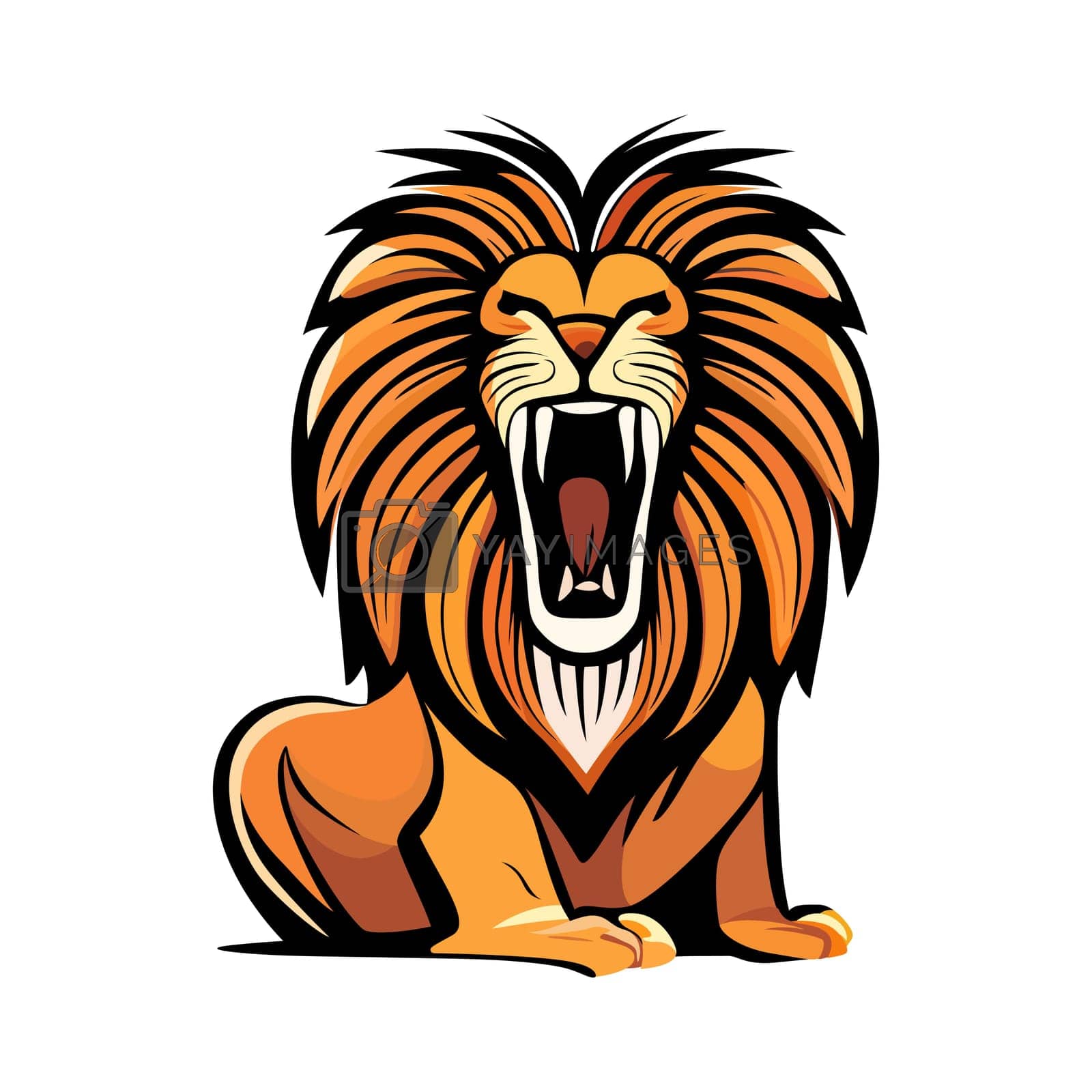 Royalty free image of Lion logo design. Abstract colorful lion illustration. Angry lion. by Chekman