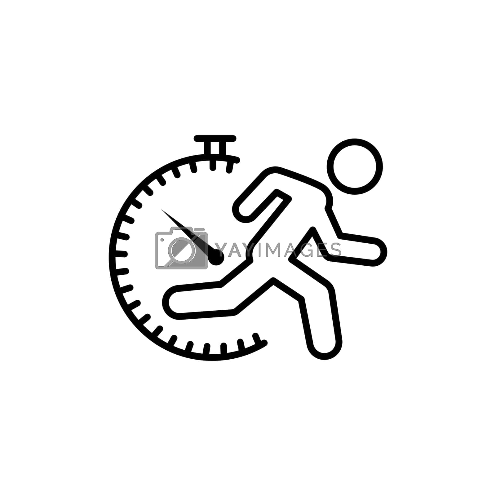 Royalty free image of Thin line fast running man icon on white background by Olgaufu
