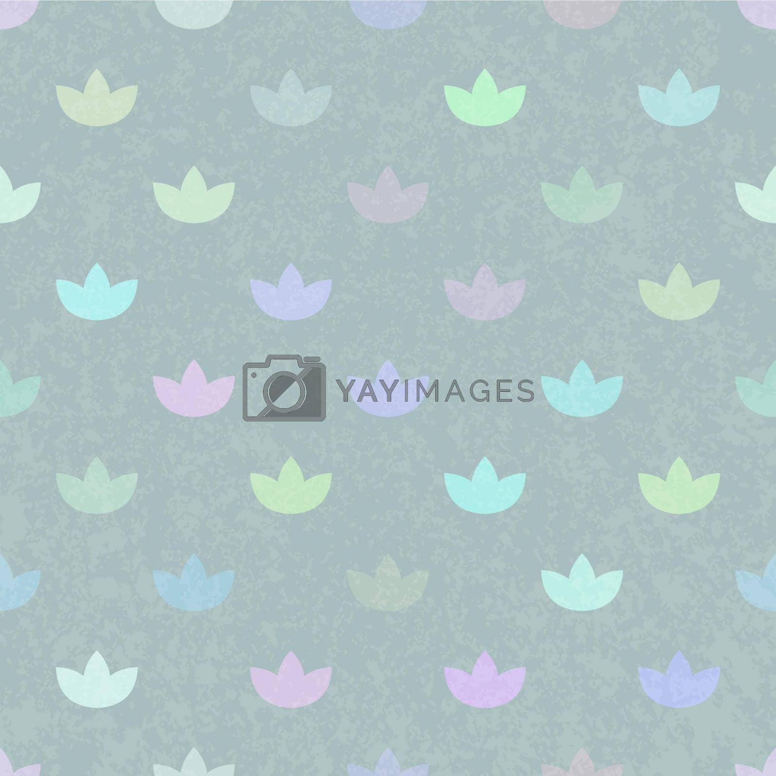 Royalty free image of Seamless vector pattern of flower silhouettes in pastel colors by Pakaliuyeva