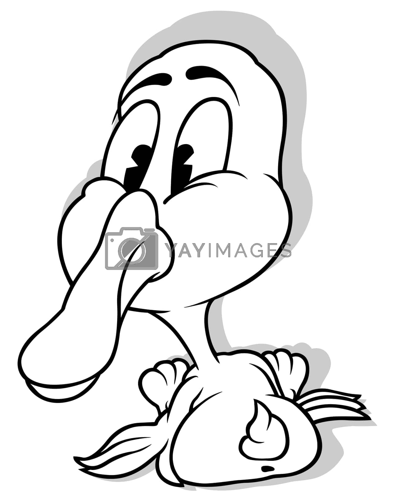 Royalty free image of Drawing of a Duckling with its Head Turned Back by illustratorCZ