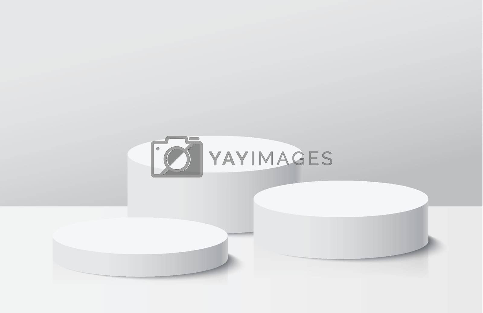 Royalty free image of White cylinder stage pedestal podium with background. Use for product display presentation, showcase, mock up. by kaisorn