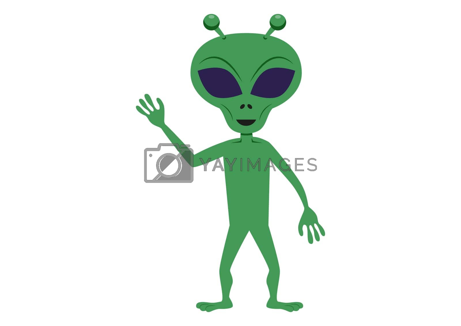 Royalty free image of Cartoon green alien. Vector illustration of aliens isolated on a white background by mihaigr10