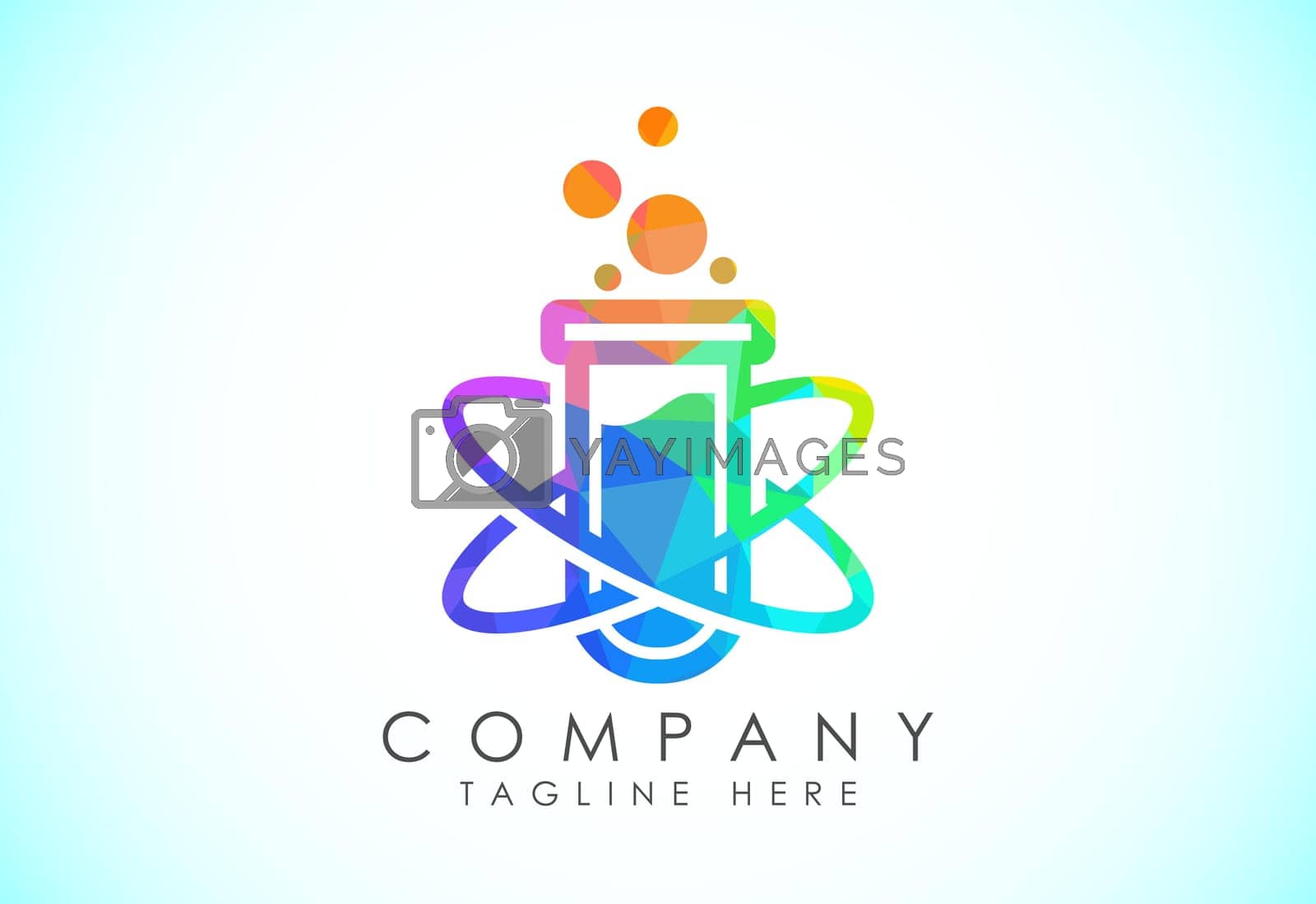 Royalty free image of Polygonal lab logo design vector template, Low poly lab logo science vector illustration  by busrat