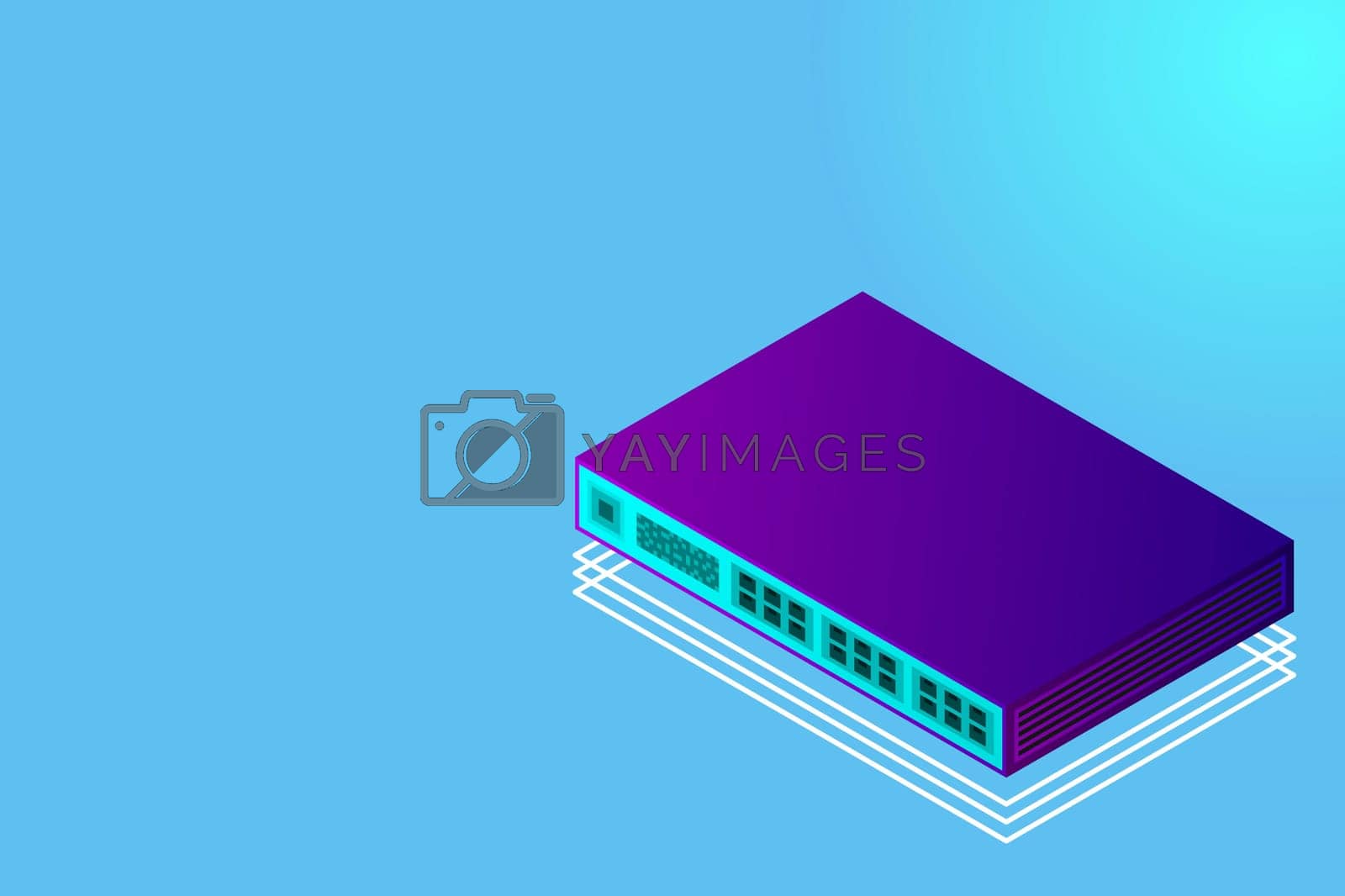Royalty free image of Isometric Switch with Up link Port by Aozora