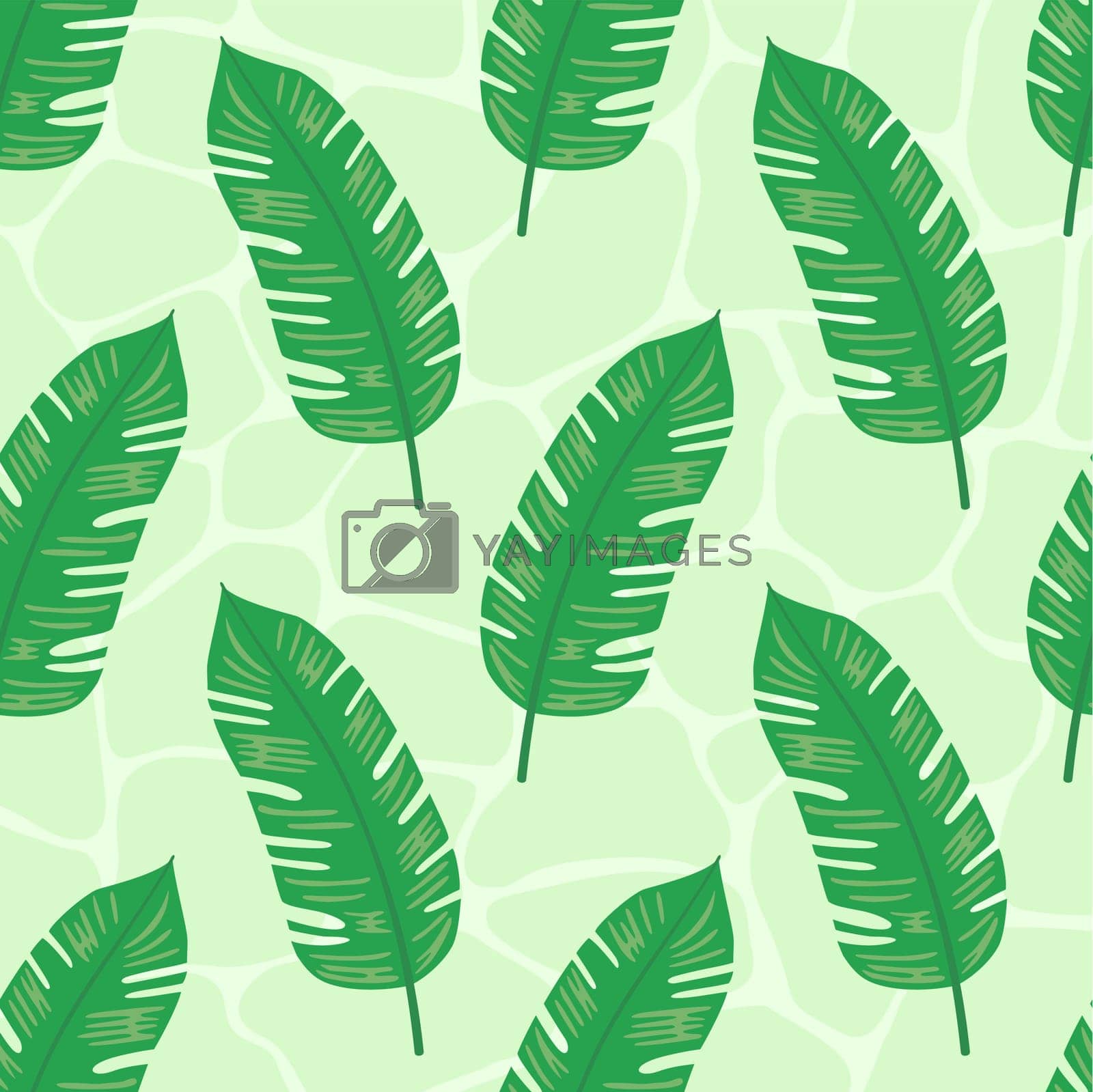 Royalty free image of banana leaves continuous seamless pattern by JuneYap