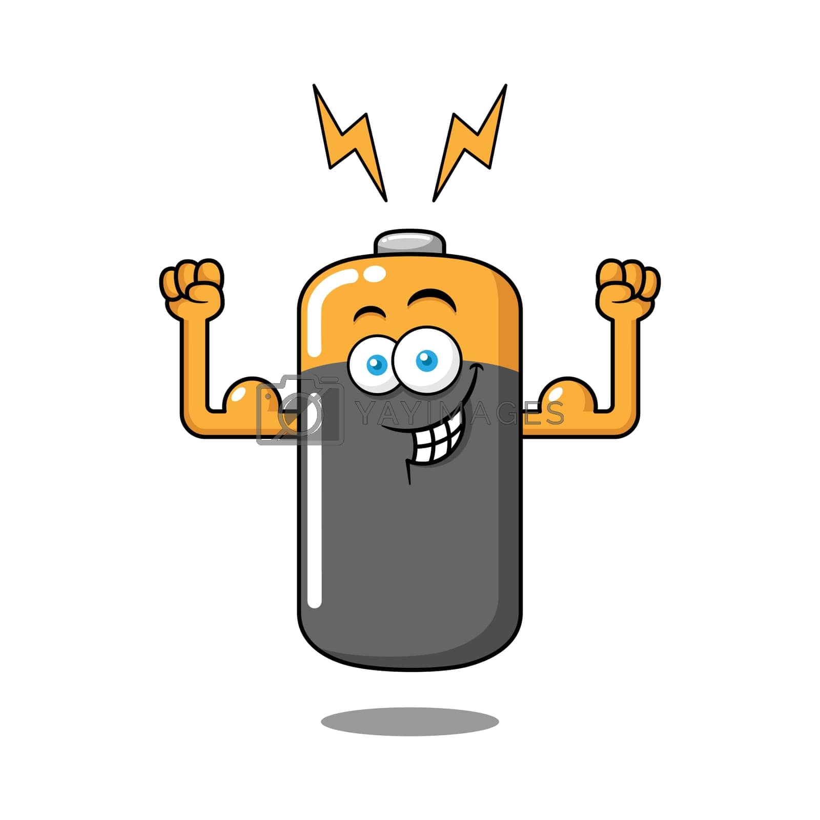 Royalty free image of Power Battery Cartoon Character by JuneYap