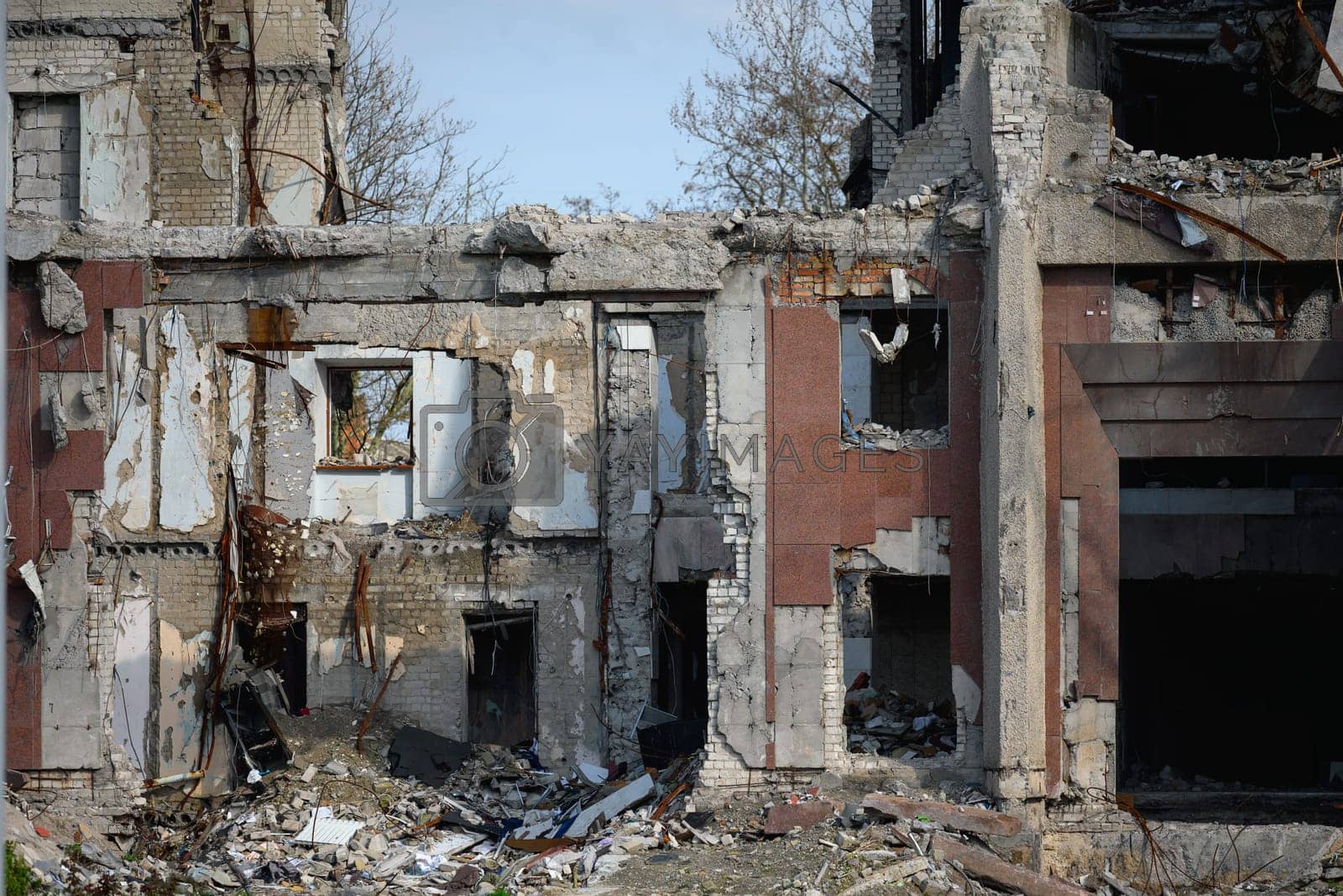 Royalty free image of Destroyed administrative building in Ukraine, April 2023 by ndanko