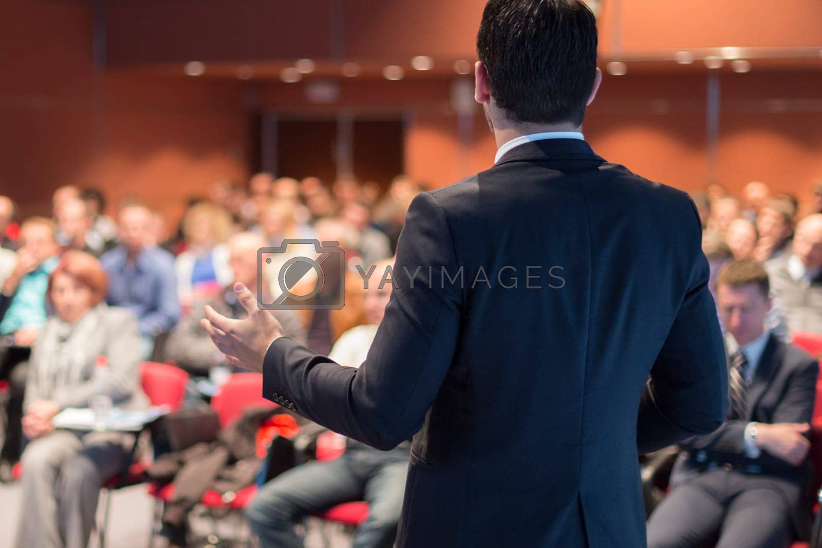 Royalty free image of Public speaker giving talk at business event. by kasto