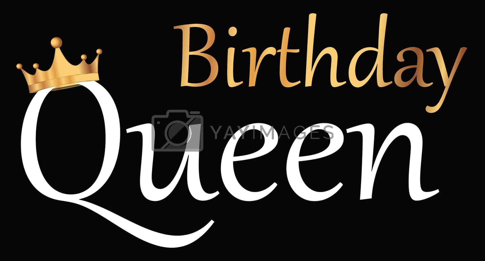 Royalty free image of Birthday queen. Birthday queen decoration for T-shirt. Vector illustration by Aozora