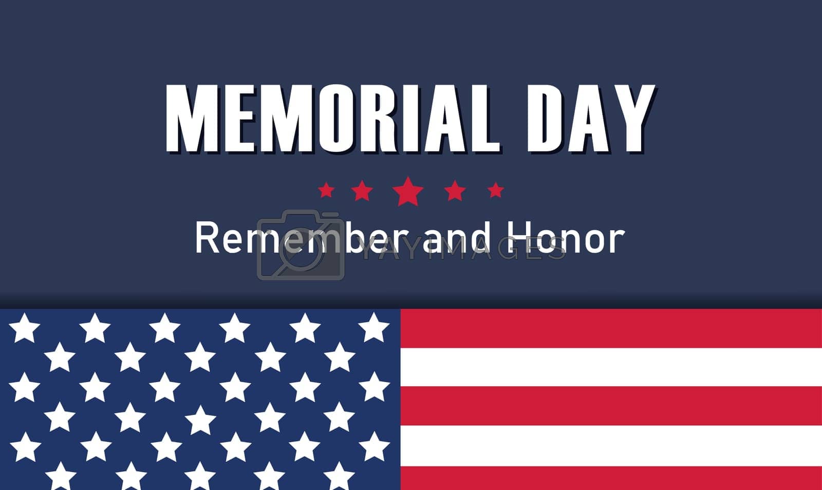 Royalty free image of Memorial Day in the USA. National symbols of the USA flag. Happy Memorial Day. Vector banner by Vovmar