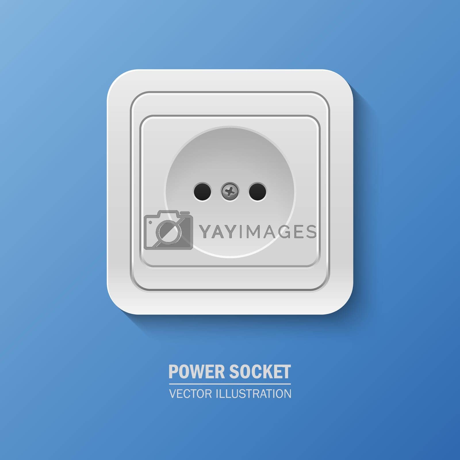 Royalty free image of Vector background with realistic power socket by Gomolach