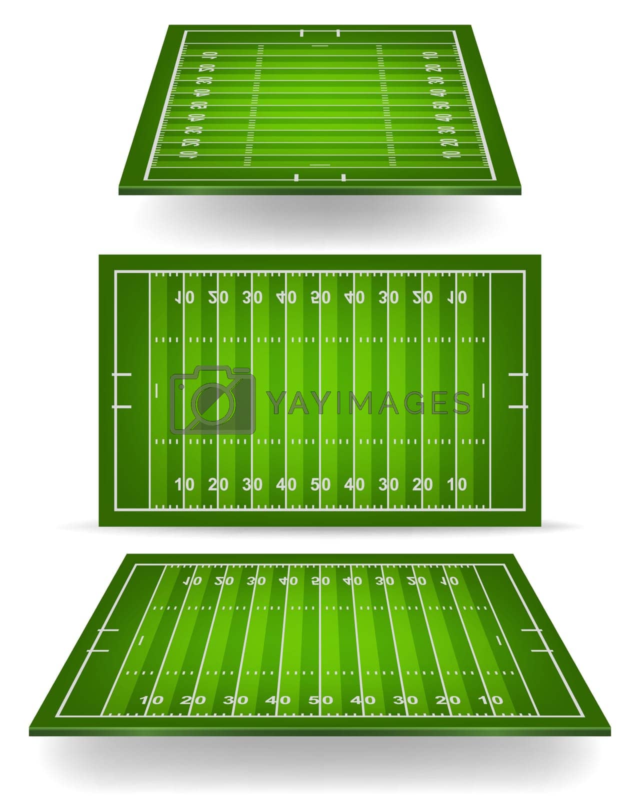 Royalty free image of American football field with perspective by Gomolach