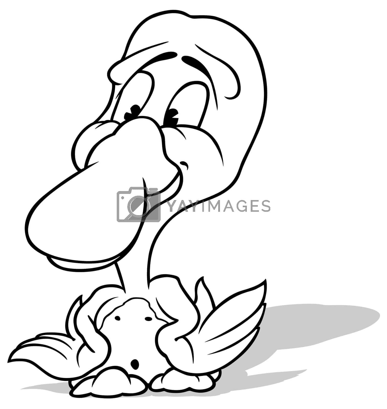 Royalty free image of Drawing of a Cute Little Duck by illustratorCZ