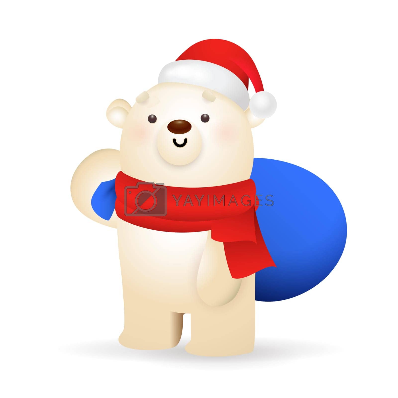 Royalty free image of Sweet polar bear carrying Xmas gifts by pchvector