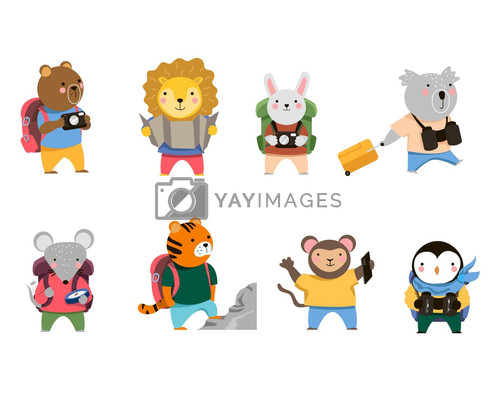Royalty free image of Set of funny animal travelers by pchvector
