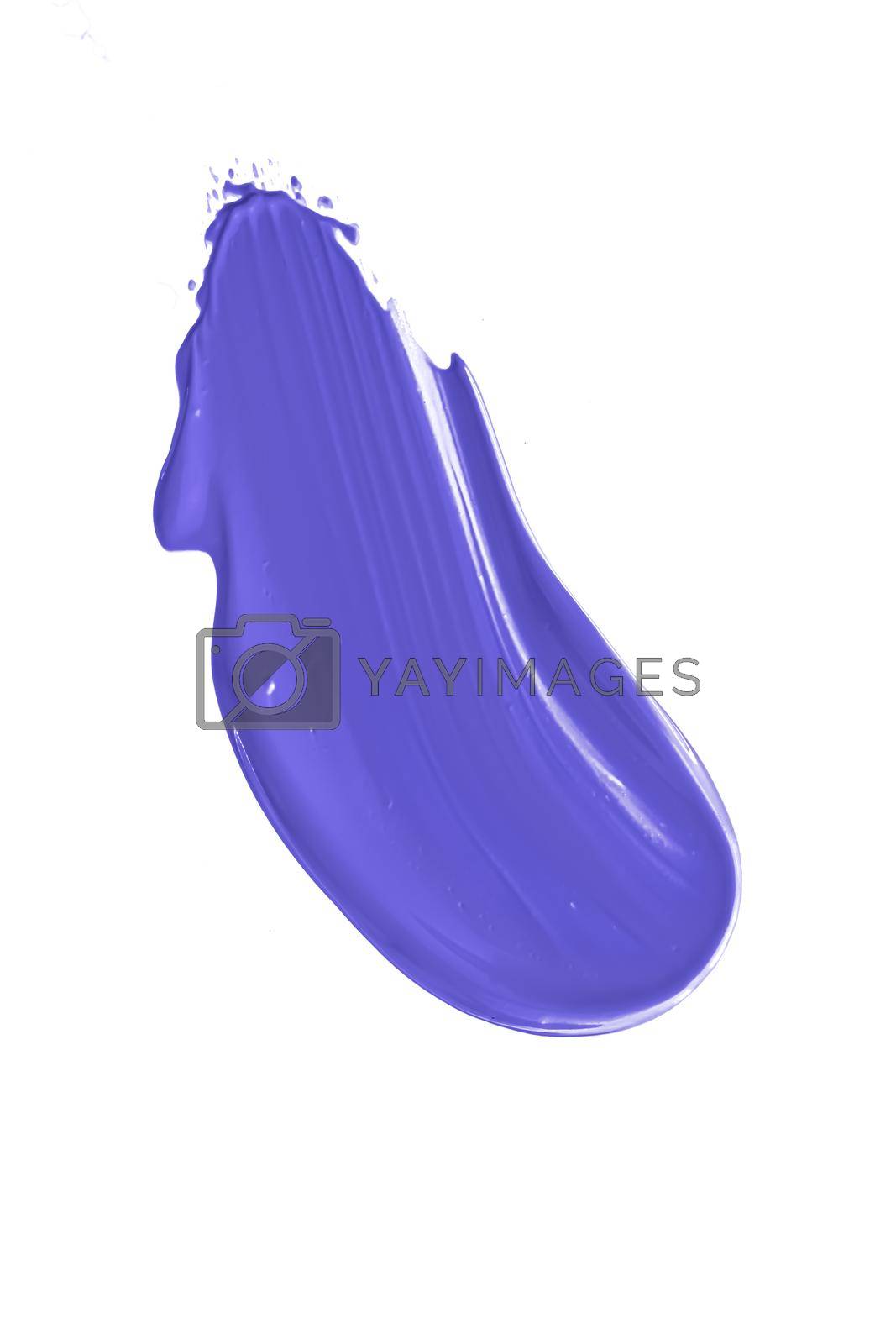 Royalty free image of Lavender purple beauty cosmetic texture isolated on white background, smudged makeup smear or cosmetics product smudge, paint brush strokes by Anneleven