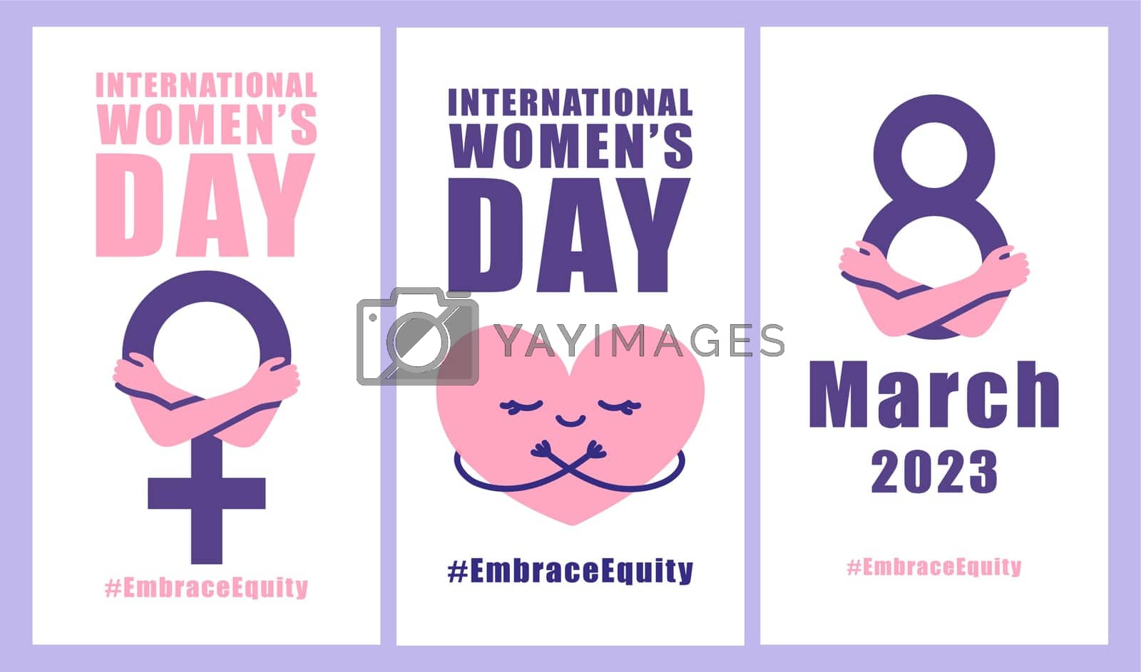 Royalty free image of International womens day concept poster. Embrace equity woman illustration background. by Anny_Sketches