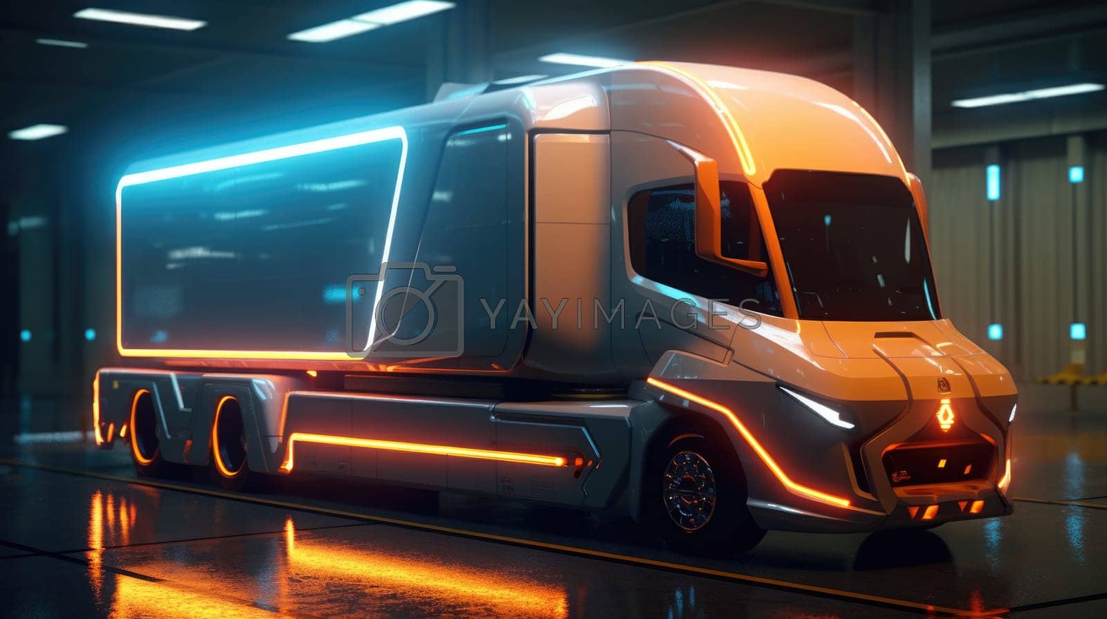 Royalty free image of The electric truck of the future by cherezoff