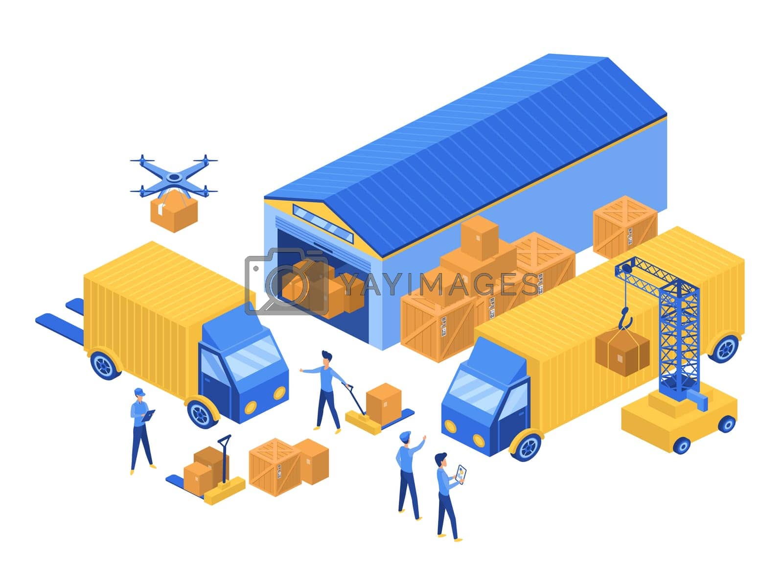 Royalty free image of Warehouse logistics shipping service distribution by Lembergvector