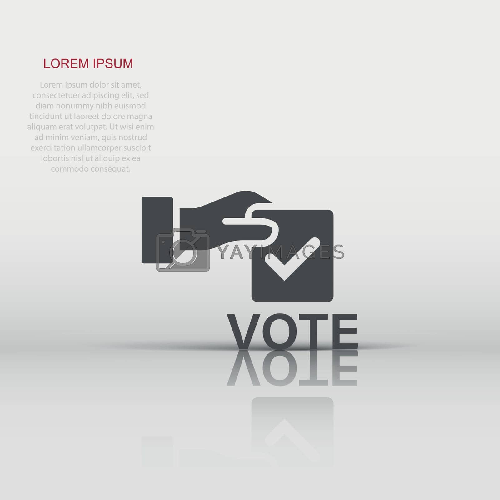 Royalty free image of Vote icon in flat style. Ballot box vector illustration on white isolated background. Election business concept. by LysenkoA