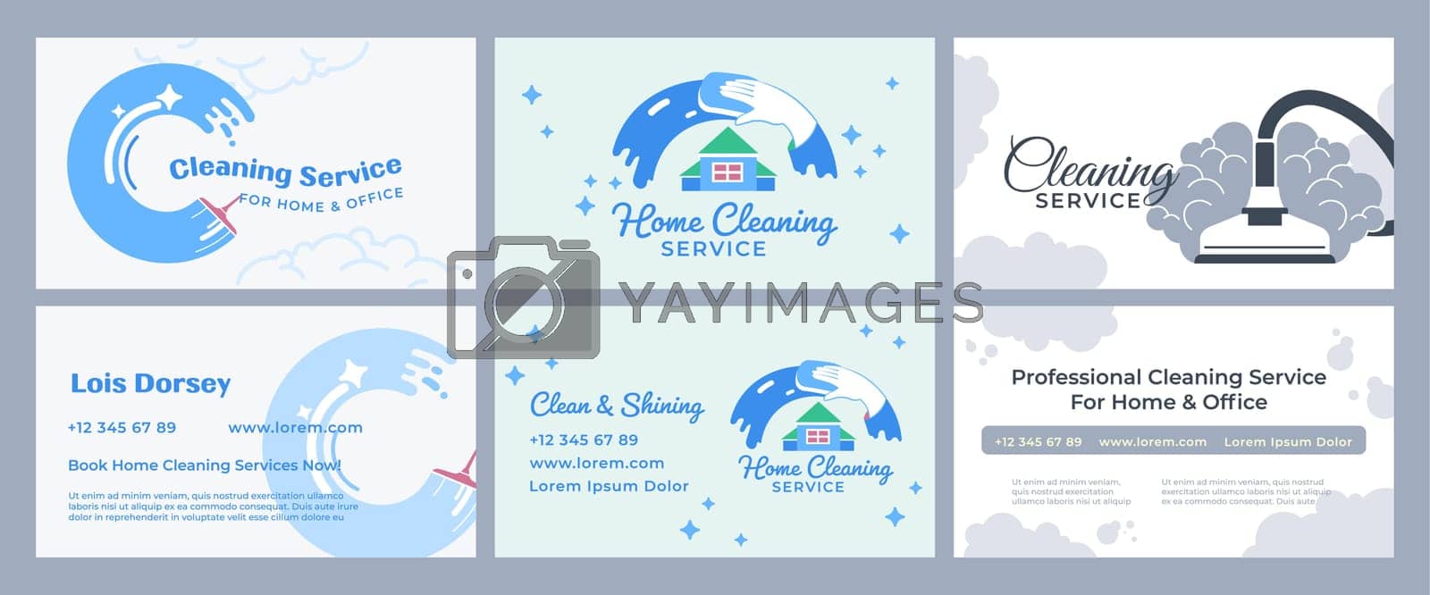 Royalty free image of Business card design set for cleaning service ad by Sonulkaster