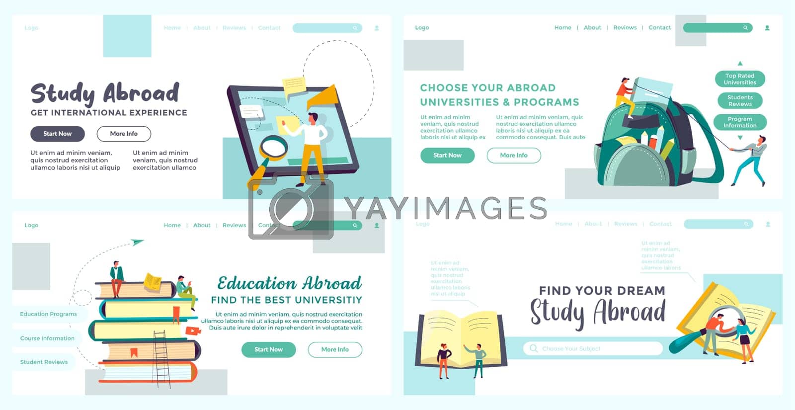 Royalty free image of Landing page set for education adroad advertising by Sonulkaster