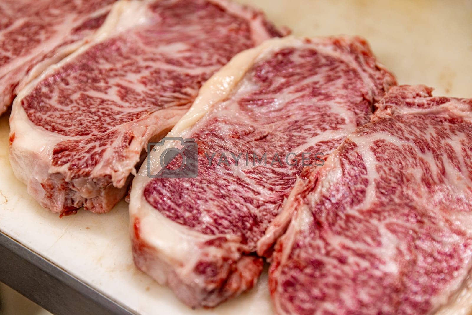 Royalty free image of Raw Japanese wagyu sirloin steak by grafvision