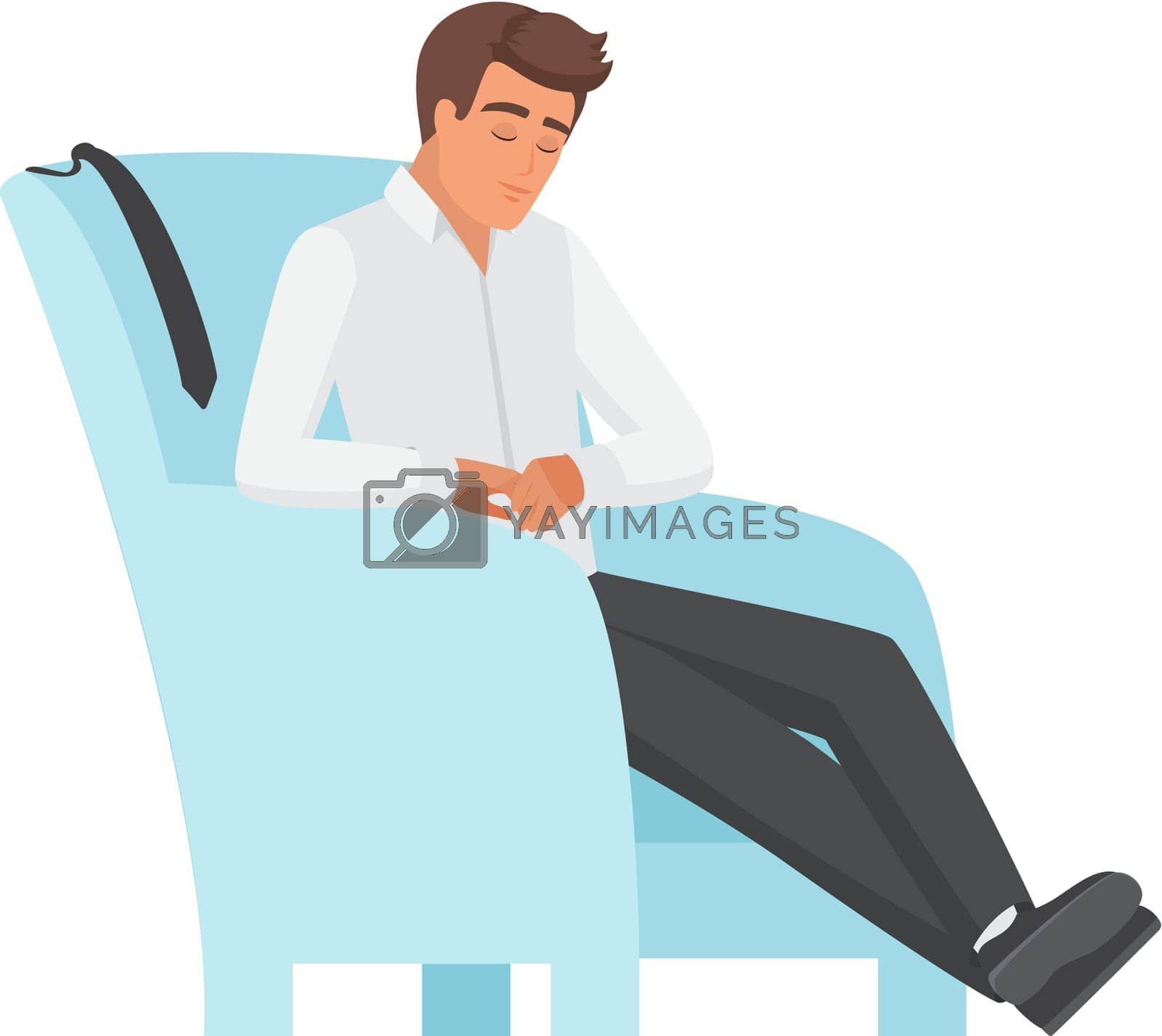 Royalty free image of Office employee man sleeping in armchair by Lembergvector