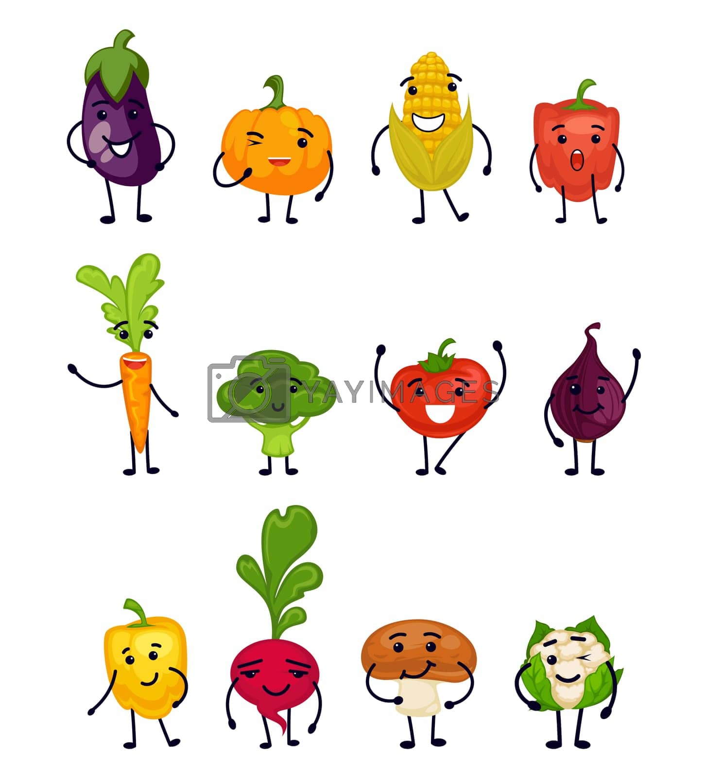 Royalty free image of Cartoon natural food character collection elements by Sonulkaster