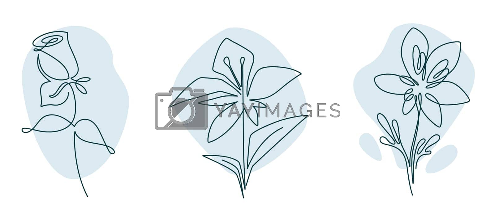 Royalty free image of Minimalist flowers in blossom drawing vectors by Sonulkaster