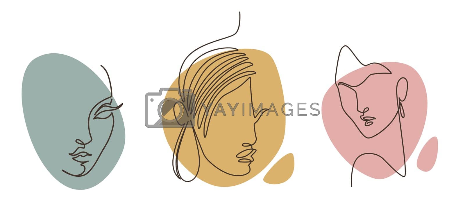 Royalty free image of Minimalist women faces, drawing and portraits by Sonulkaster